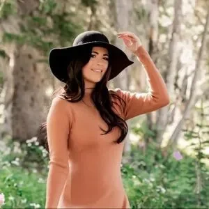 Rachel Parcell floppy brimmed braided hat Rachel Parcell Black Wool Floppy Hat with Braided Brim Brand  main image 4